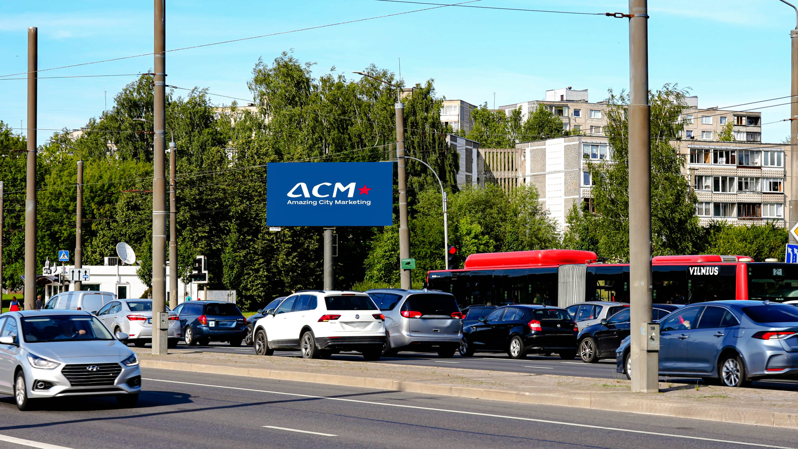 ACM kintamojo vaizdo ekranas SPAUDOS RŪMAI, Vilniuje Laisvės pr. ir Justiniškių g. sankryžoje